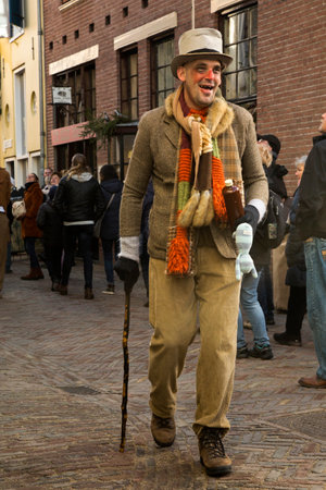 DEVENTER, NETHERLANDS, 14 DECEMBER 2019. Dickens festival in Deventer, Netherlands.のeditorial素材