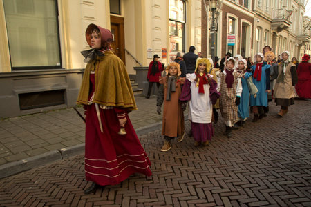 DEVENTER, NETHERLANDS, 15 DECEMBER 2019. Dickens festival in Deventer, Netherlands.のeditorial素材