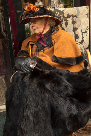 DEVENTER, NETHERLANDS, 14 DECEMBER 2019. Dickens festival in Deventer, Netherlands.のeditorial素材