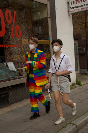 STUTTGART, GERMANY, 31 JULY 2021. Christopher Street Day in Stuttgart, Germany.のeditorial素材