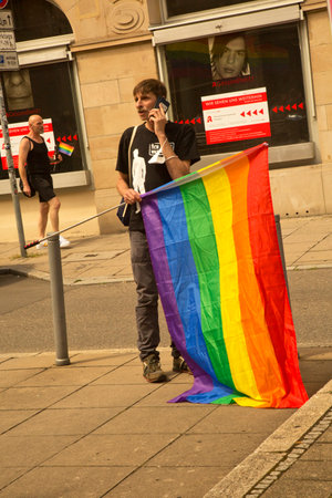 STUTTGART, GERMANY, 31 JULY 2021. Christopher Street Day in Stuttgart, Germany.のeditorial素材