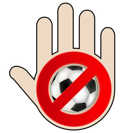 No play or football sign with hand, vector illustration.のイラスト素材