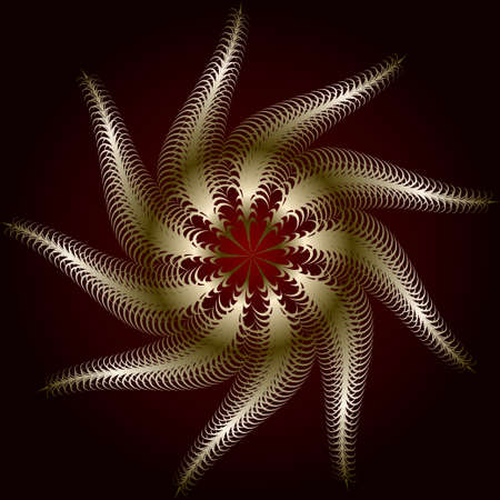 Golden futuristic wave. Golden abstract figure of intertwined lines. Vector illustrationのイラスト素材