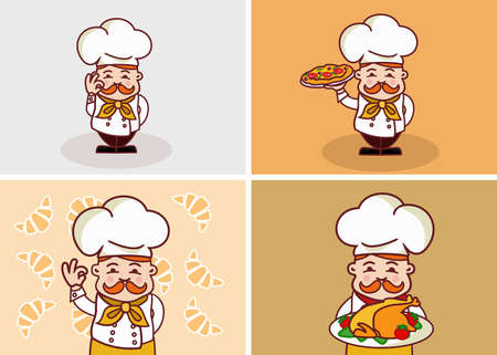 Funny chef Illustrationのイラスト素材