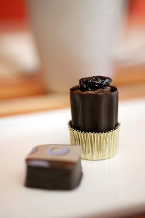 Gourmet chocolates photographed with a shallow dof lens setting  