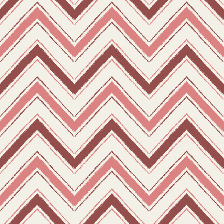 Zigzag horizontal vector seamless pattern. Brush stroke. Color of the year Marsalaのイラスト素材
