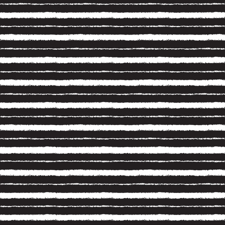 Brush stripes vector seamless pattern. White stripes on black backdrop. Striped monochrome background.のイラスト素材