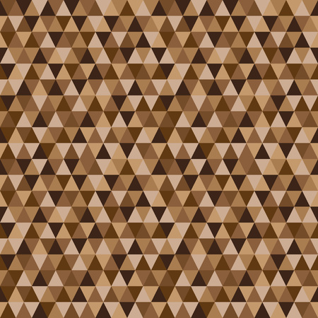 Geometrical seamless vector triangles pattern background. Coffee colors, shades of brown.のイラスト素材