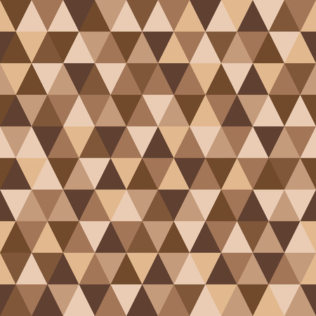Geometrical seamless vector triangles pattern background. Coffee colors, shades of brown.のイラスト素材
