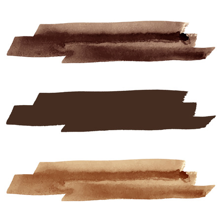 Watercolor vector brush strokes. Coffee colors brown silhouette. Banner template. Text background.のイラスト素材