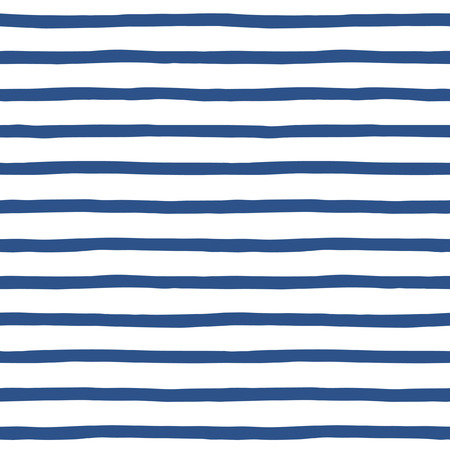 Hand drawn sailor stripes seamless vector pattern. Navy blue and white striped background. Sailor vest ornament.のイラスト素材