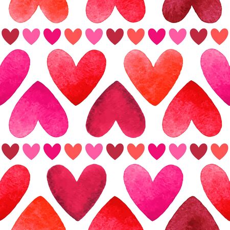 Valentines Day seamless pattern. Watercolor hearts. Watercolor hearts background.のイラスト素材