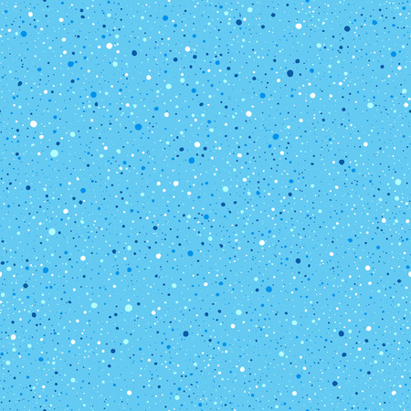 Chaotic uneven spots or dots seamless vector pattern. Hand drawn splash texture. Shades of blue spray background. Tiny specks or blobs of various size abstract ornament.のイラスト素材