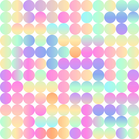 Bright circles seamless pattern. Retro vintage holographic gradient imitation. Hipster modern...