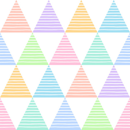 Multicolor striped triangles seamless vector pattern. Geometric colorful abstract background....