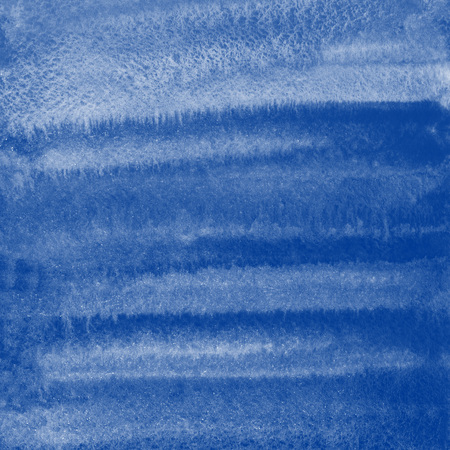 Navy blue watercolor abstract square background. Marine, maritime watercolour striped gradient fill. Painted brush drawn texture with watercolour stains. Hand drawn sea, ocean, water template.の写真素材