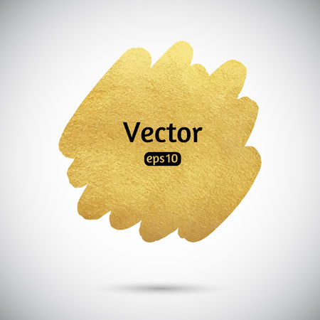 Gold vector brush stroke. Rounded, oval, square shape. Artistic golden glittering painted template with rough texture. Abstract background, template for text, banners.のイラスト素材