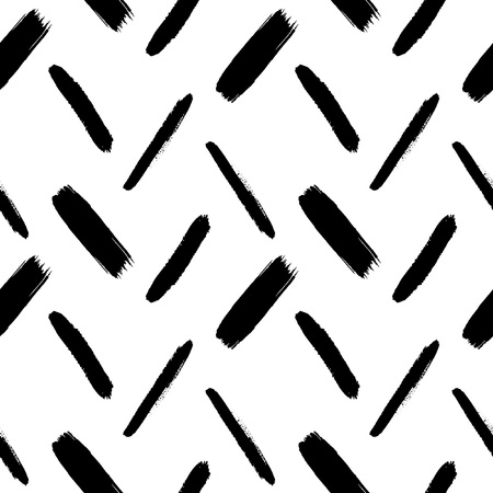 Hand drawn various diagonal brush strokes, lines, stripes, streaks, bars seamless repeat pattern.のイラスト素材