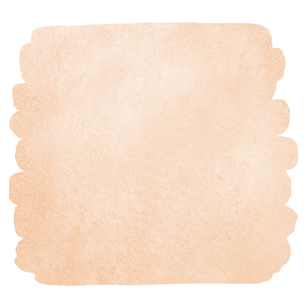 Human skin, foundation color watercolor background with stains and rounded edges. Natural, rose beige painted watercolor texture, brush stroke shape. Pastel, soft, light brown aquarelle template.の写真素材