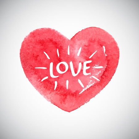 vector heart shape with lettering. Handwritten doodle style word love. Hand drawn Valentines day painted template, design element, card. Artistic  stylized heart with uneven edgeのイラスト素材