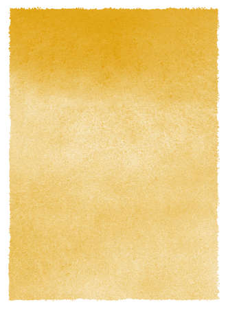 Mustard, dark yellow watercolor gradient stains background with uneven rough edges. Rectangle watercolour artistic texture, text frame. Abstract hand drawn textured painted template for lettering.の写真素材