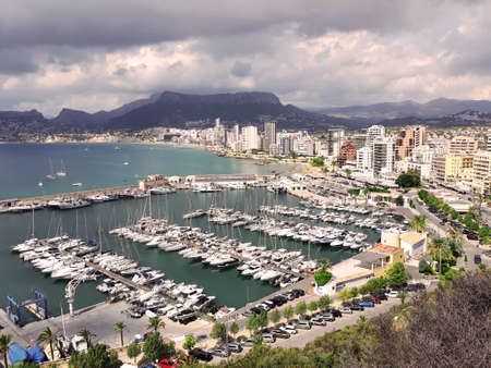 Port in a bayの写真素材