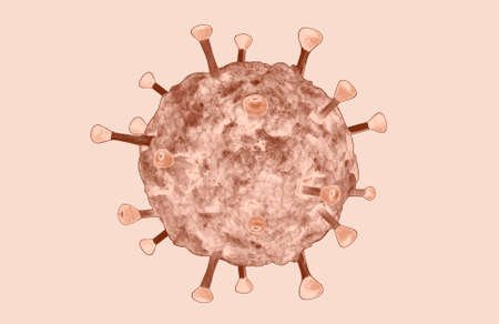 Macro of micro virus molecule is analyzed with microscope for vaccine and medical research in...