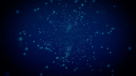 Abstract digital connection moving dots. Technology background.の写真素材