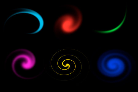 a set of multi-colored bright light flashes for use in overlay modeの写真素材