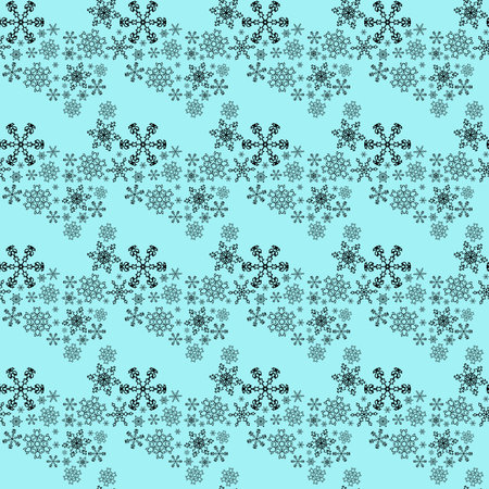 seamless pattern with snowflakes on blue background.
