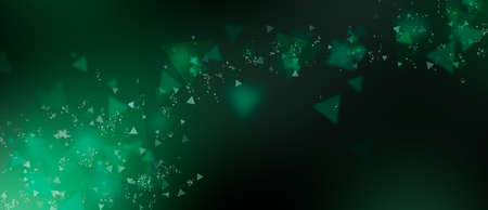 abstract green triangles in nebula. technology concept background.の写真素材