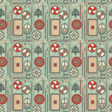 Seamless viking pattern number one can be used for graphic design, textile design or web design.のイラスト素材