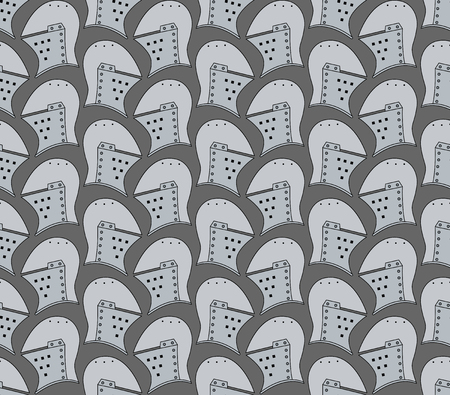 Seamless pattern with medieval helmets. Can be used for graphic design, textile design or web design.のイラスト素材