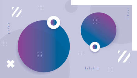 creative geometric wallpaper. Trendy gradient shape composition. Gradient circle with drop shadows on gray background. Trendy vector abstract background.のイラスト素材