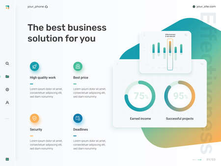 Simple colorful infographic design template. Circular element with 4 pictograms and text box. Four advantages for your business. Vector illustration for presentation, website, banner and for printingのイラスト素材