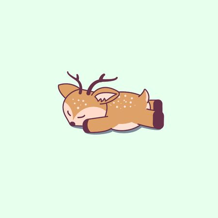 Cute deer is sleeping.のイラスト素材
