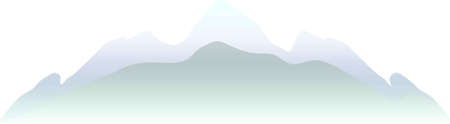 High gray - blue mountain in flat vector style on white background.のイラスト素材