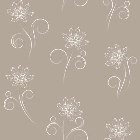 Seamless pattern with beige abstract flowers (can be repeated and scaled in any size)のイラスト素材