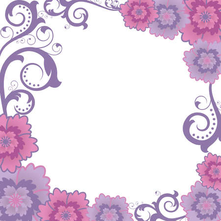 Background with   abstract lilac and pink flowers and lilac branchesのイラスト素材