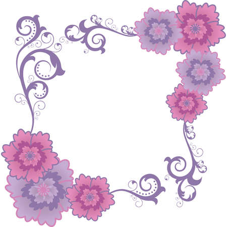 Background with   abstract lilac and pink flowers and lilac branchesのイラスト素材