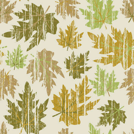 Grunge seamless pattern from  autumn maple  leaves(can be repeated and scaled in any size)のイラスト素材