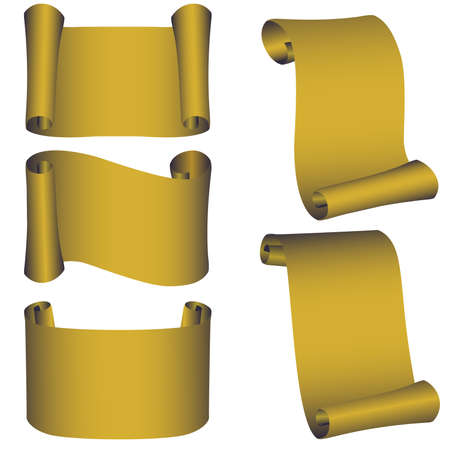 Set from five gold banners のイラスト素材