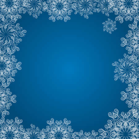 Dark blue background  with white snowflake のイラスト素材
