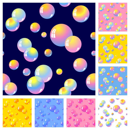 Set seamless from soap bubble(can be repeated and scaled in any size)のイラスト素材