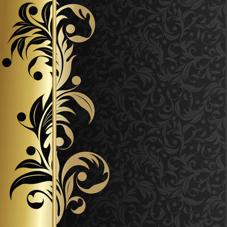 Background with gold plantsのイラスト素材