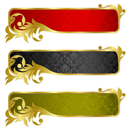 Set from  banners with gold frame のイラスト素材