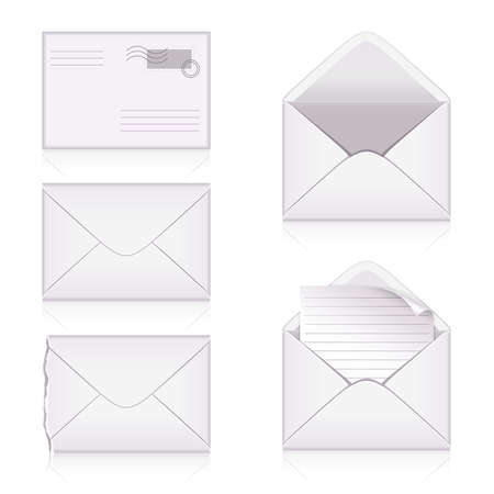 Set from  envelopes on white backgroundのイラスト素材