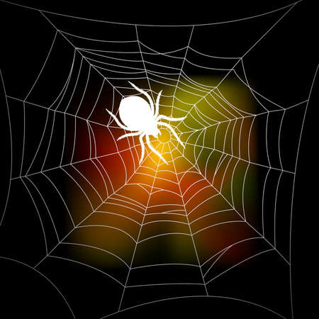 Autumn background with a spider's webのイラスト素材