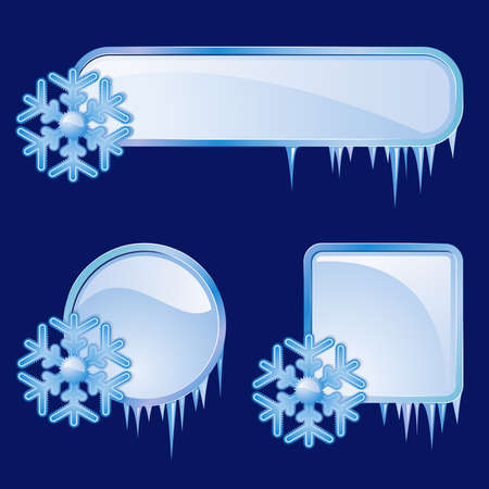 Set from  frames with blue snowflakes のイラスト素材