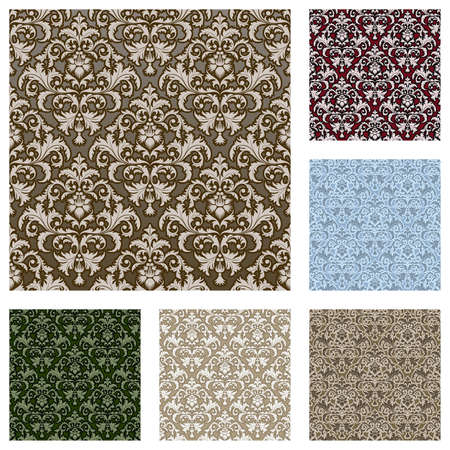 Set of seamless from abstract plant(can be repeated and scaled in any size)のイラスト素材